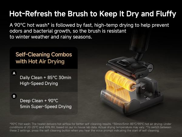 DREAME H12 Pro FlexReach Vacuum Mop, Wet Dry Vacuum Cleaner, 0 Tangle Cordless Vacuum Mop All-in-One for Hard Floors, 180° Lie-Flat Floor Cleaner Machine with 194°F Hot Self-Cleaning, 50Mins Runtime