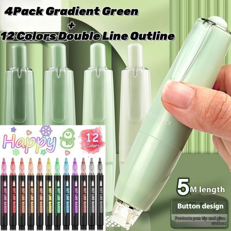 Double Sided Tape Roller, Retractable Glue Tape Roller, Adhesive Tape Dispenser Runner for Scrapbooking and Crafts, Arts Projects,Gift Wrapping, Photo-Safe