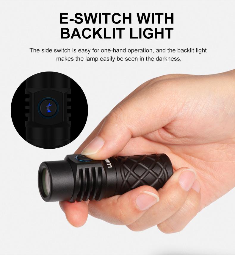 LUMINTOP Thor Mini LEP Flashlight 700 Meter Ultra-Long Range Mini Spotlight Flashlight 18350 Rechargeable Battery Ultra-compact and Lightweight Night Light Ring IPX8 Waterproof LEP Flashlight.