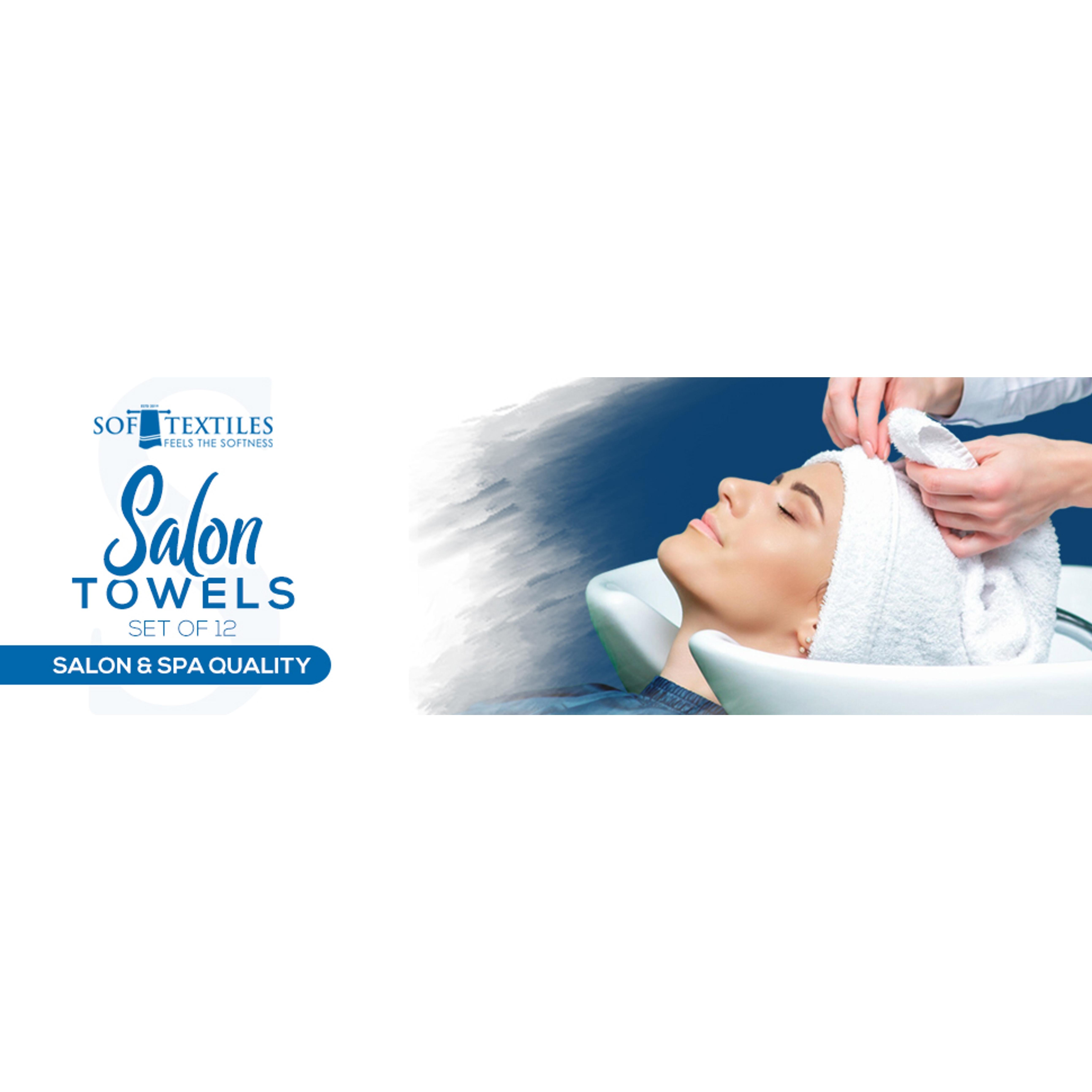 White Salon Towels - 16 x 27 Inch Soft Cotton Hand Towels for Hair Stylists, Barbers & Spas - Quick Dry, Durable Towel for Facial, Pedicure, Manicure & Massage Use - Pack of 12 White Salon Towels - 16 x 27 Inch Soft Cotton Hand Towels for Hair Stylists, Barbers & Spas - Quick Dry, Durable Towel for Facial, Pedicure, Manicure & Massage Use - Pack of 12