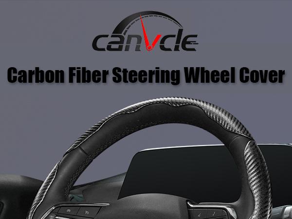 Canvcle Carbon Fiber Steering Wheel Cover Automotive Anti-Slip Steering Wheel Cover for Men/Women - Durable Universal Car Accessory Multicolor
