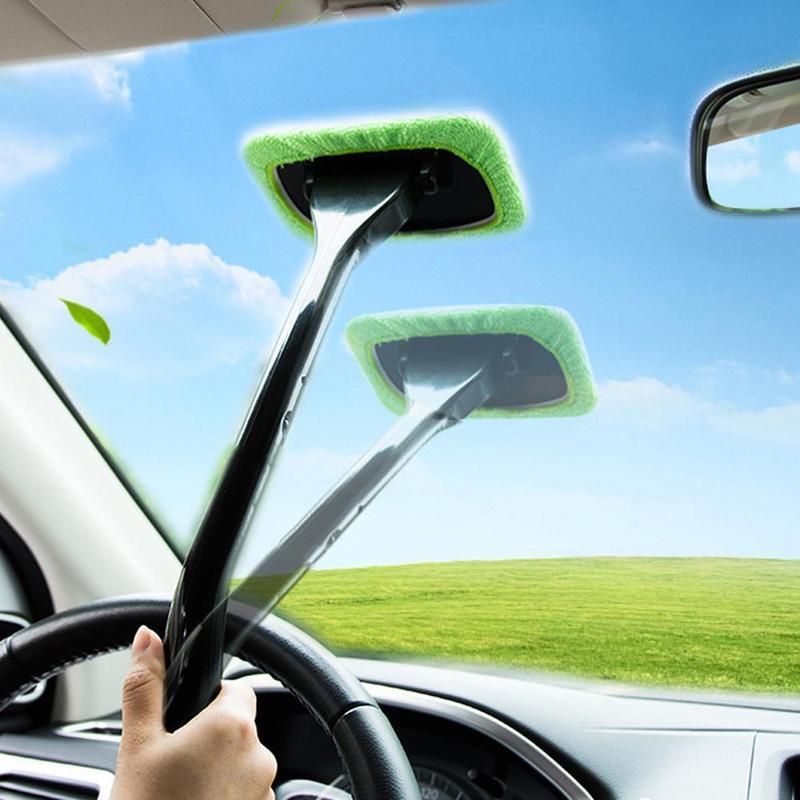 Glass Washer Brush for Dry & Moist Wipe, Adjustable Glass Cleaning Brush with Long Handle, Car Windshield Brush, Car Window Cleaning Tool, Reusable Glass Washer Brush for Dry & Moist Wipe, Adjustable Glass Cleaning Brush with Long Handle, Car Windshield Brush, Car Window Cleaning Tool, Reusable