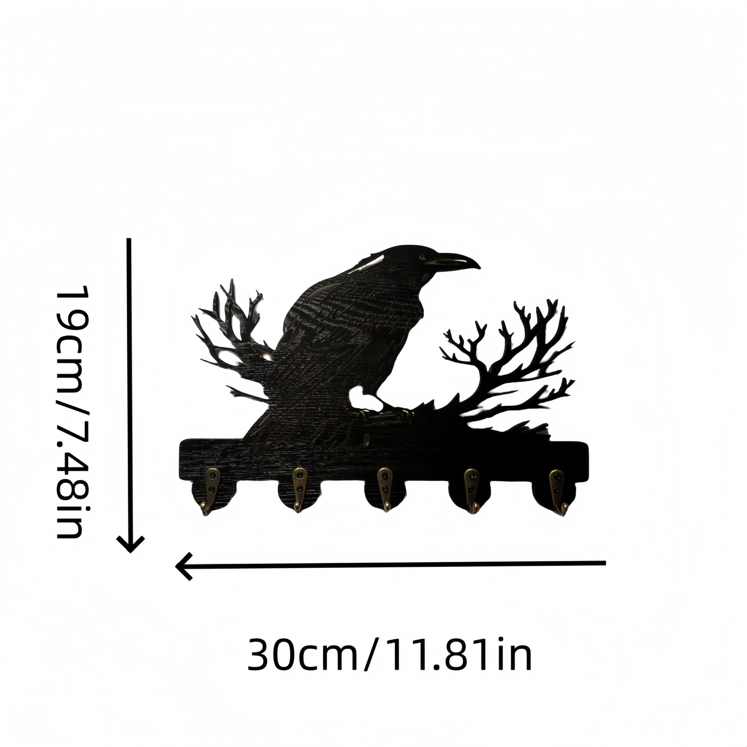 Creative Raven Theme Wall Hook, Perfect for Vintage and Industrial Styles, Hang Hats, Keys, Scarves, Bags, Masks, Organize Home Spaces