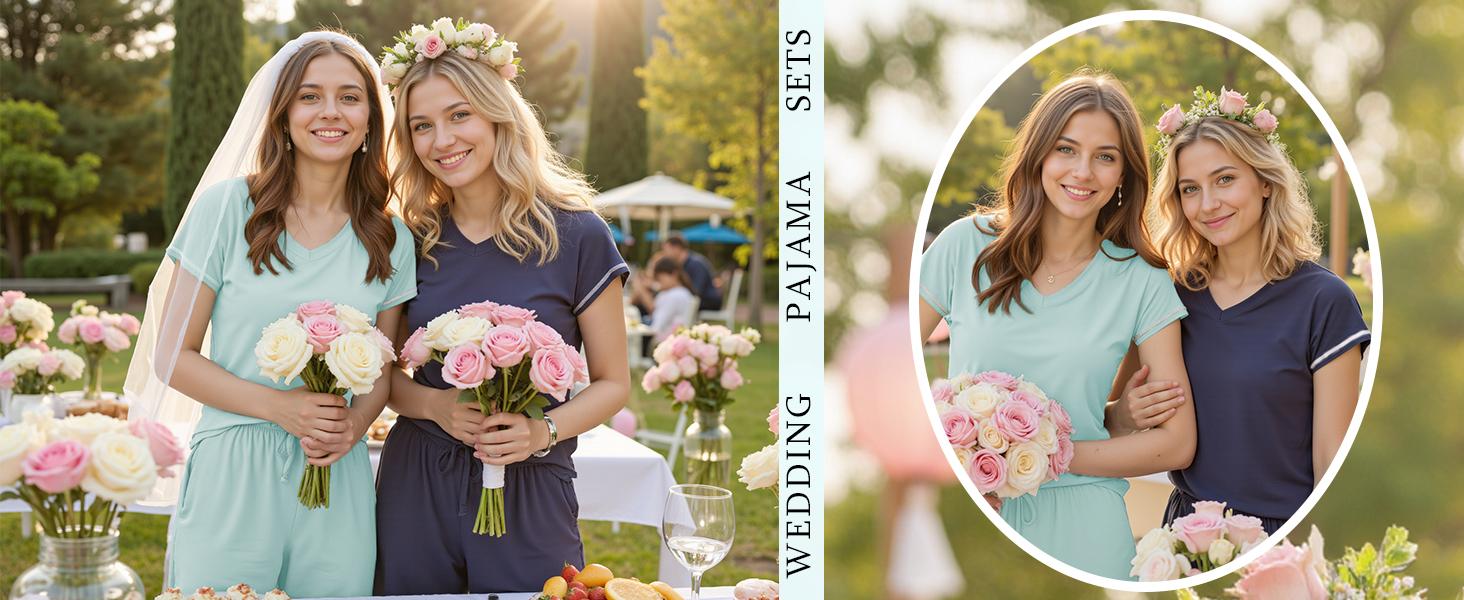 Marvmys Womens 2 Pack Pajama Sets Short Sleeve Pajamas Tops and Capri Pants Pjs Print Lounge Sets with Pockets S-3XL Loungewear Nightwear