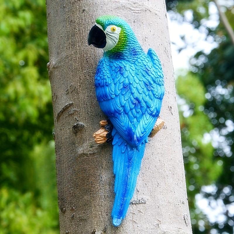 Realistic Hanging Parrot Statue, Outdoor Resin Garden Decor, DIY Yard Sculpture, Home Decoration, Birthday Gift, Halloween Ornament