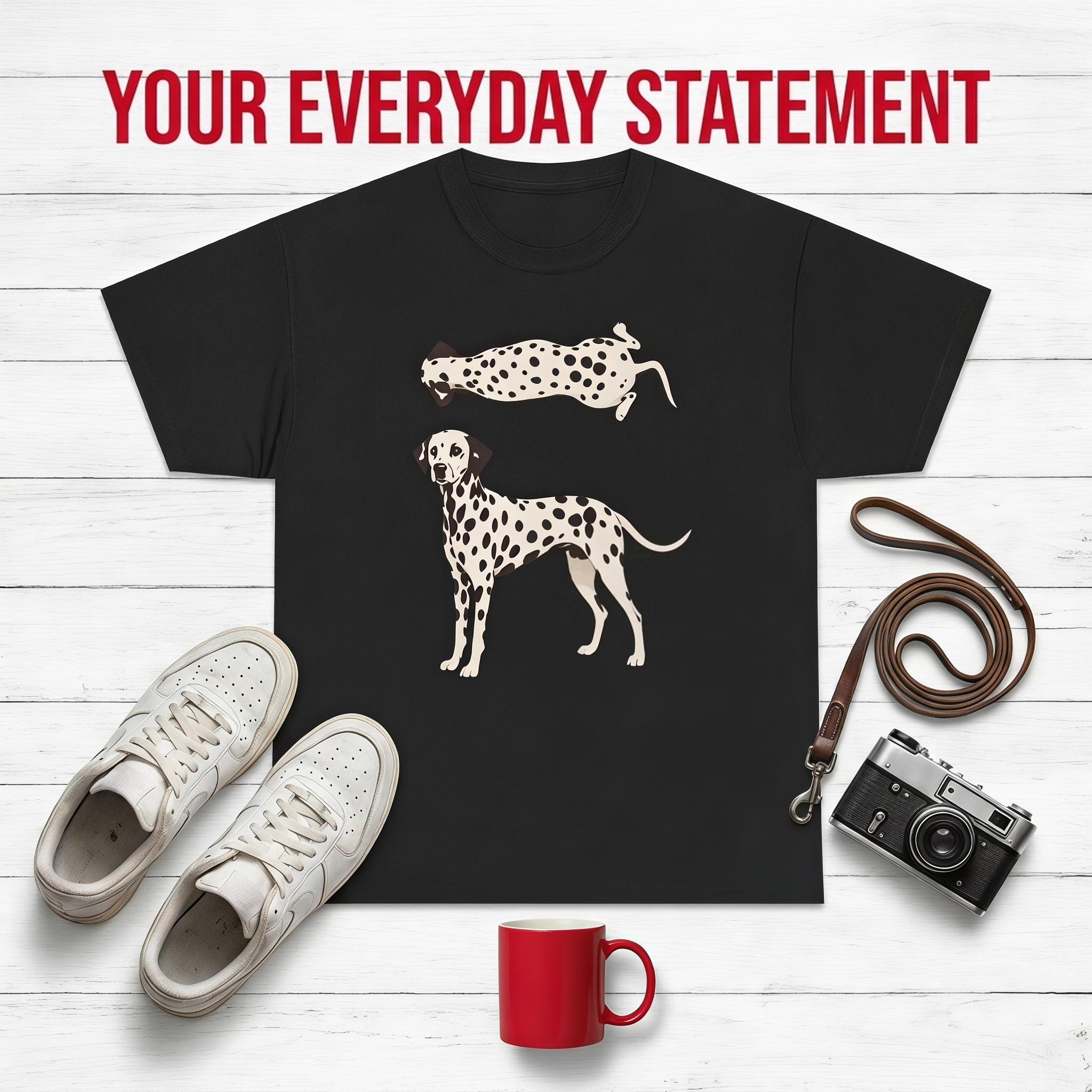 Dalmatian Dog GraphicTee, Trendy Streetwear Shirt, Short Sleeve, Casual Cotton Graphic Tees