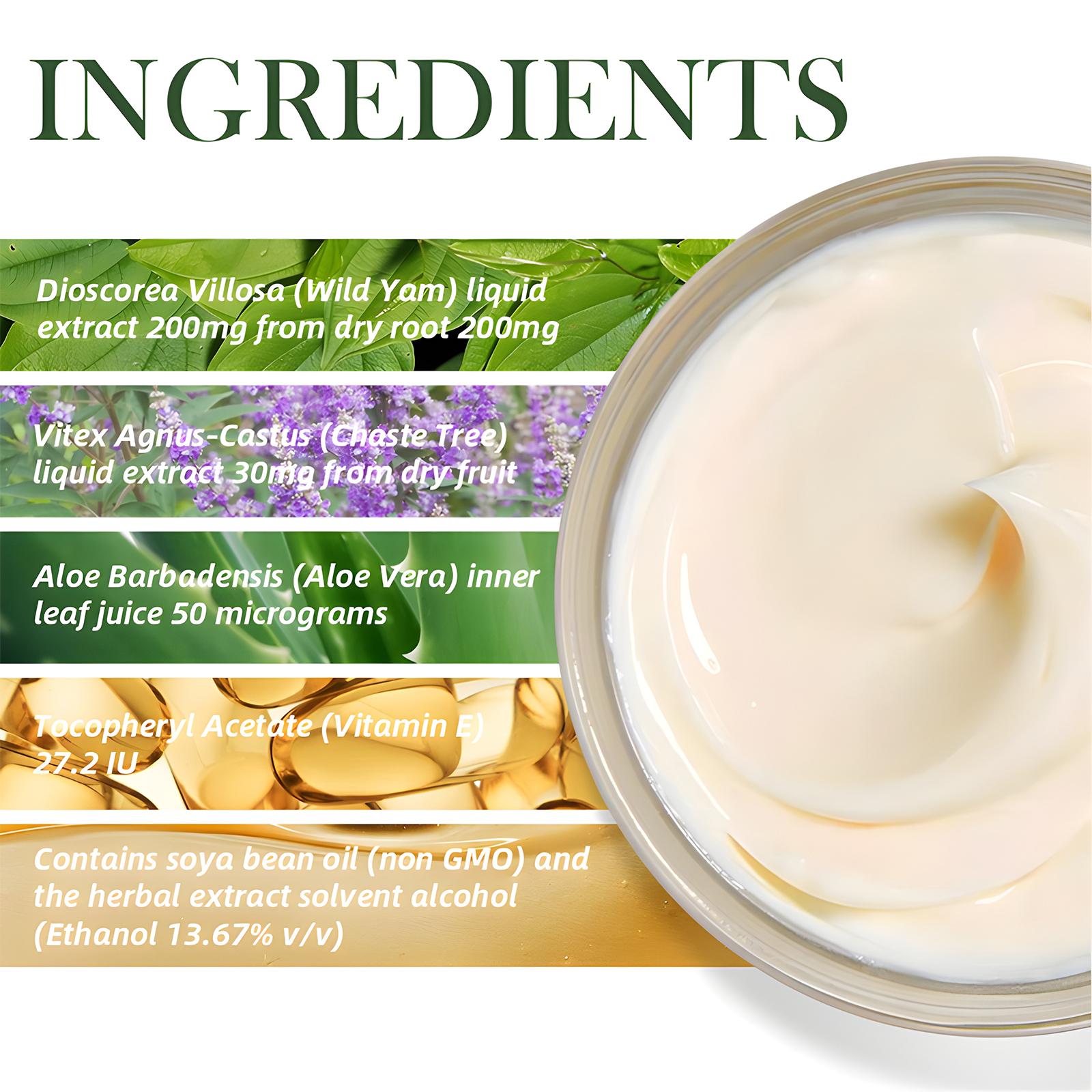 (HALONLY) Wild Yam Cream 4 oz - Menopause & Perimenopause Support Hormone Balance Hydrating Skincare for Women Gentle Moisturizing Firm Anti Aging