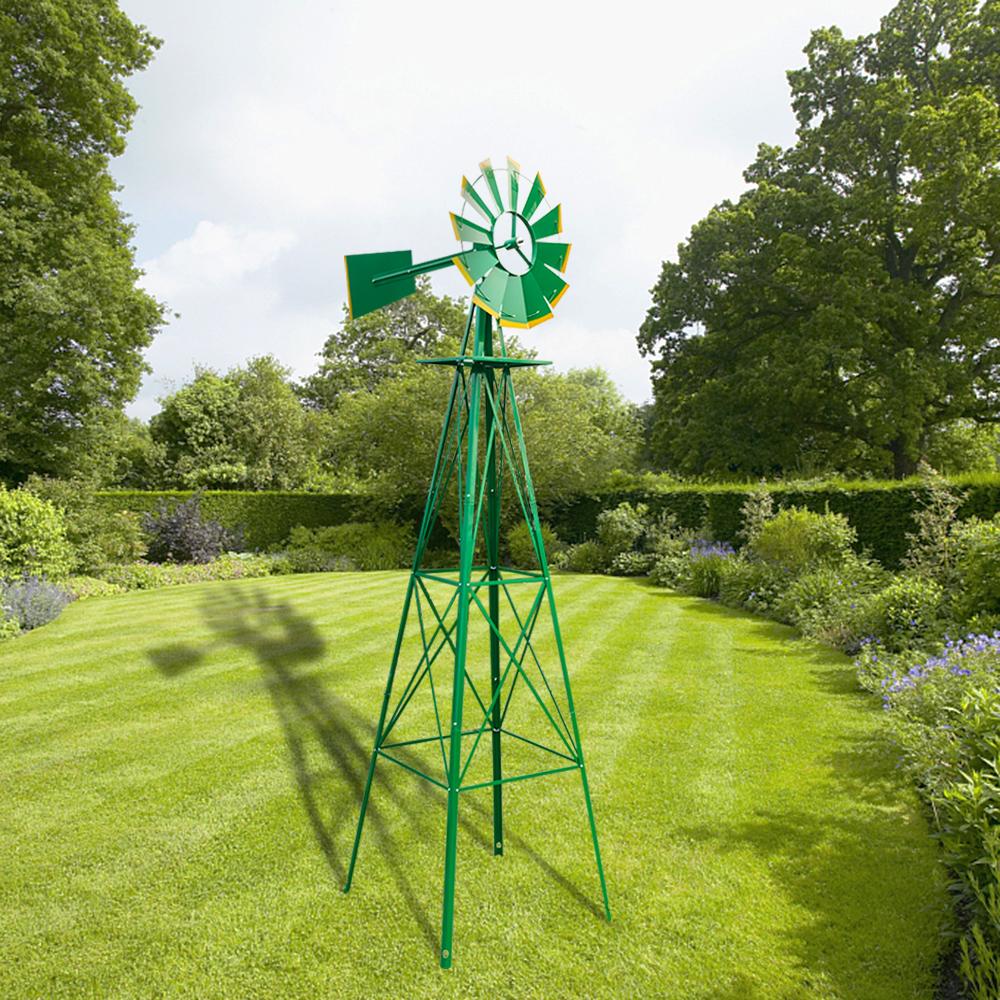 8FT Backyard Windmill | Durable Weather Resistant Four-Legged Tower | Perfect for Lawn and Garden Decor