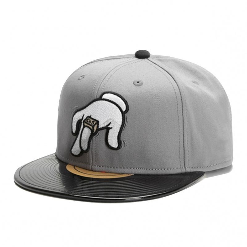 European and American vinyl record finger hat adult trendy hip-hop flat-brimmed sun hat