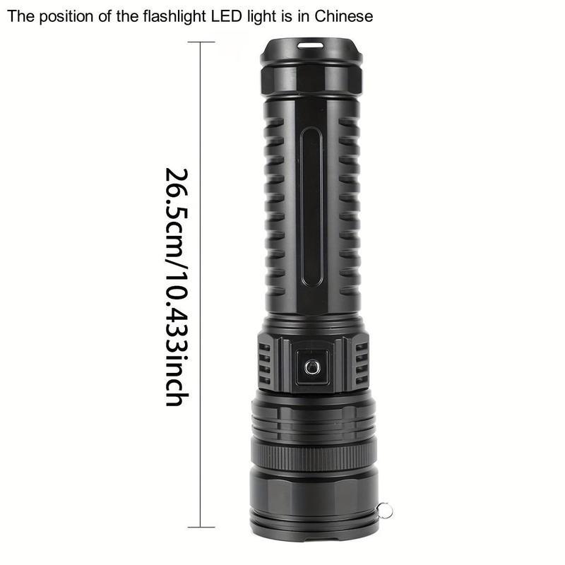 Usb Rechargeable Led Flashlight, 5 Modes Zoomable Tactical Flashlight, High Powered Flashlight, High Lumen Flashlight, Portable Lighting Led Light, Outdoor Flashlight Tools for Camping Hiking, Led Lights, Adjustable Tactical Flashlight