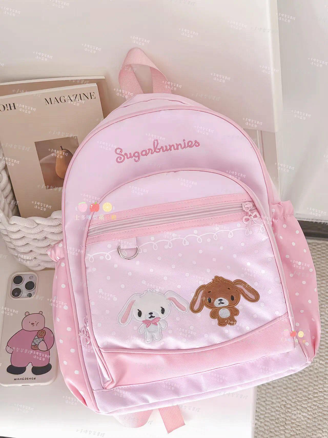 37cm Sugarbunnies Pink Backpack Large Capacity Multi-Layer Storage Travel Take Bag  Anime Student Rewards Girl Birthday Gift Toy