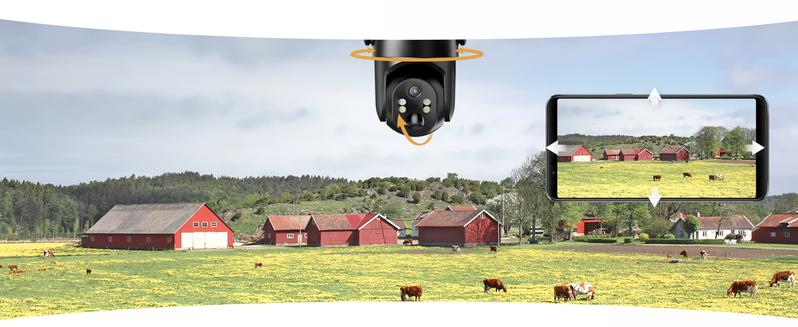 32MP 4G LTE Cellular Security Camera, Security Cameras Wireless Outdoor, Solar Powered Home Camera with 360° View, Pan & Tilt, 2.7K Color Night Vision, 2-Way Talk, Built-in SIM Card, IP65 - Black