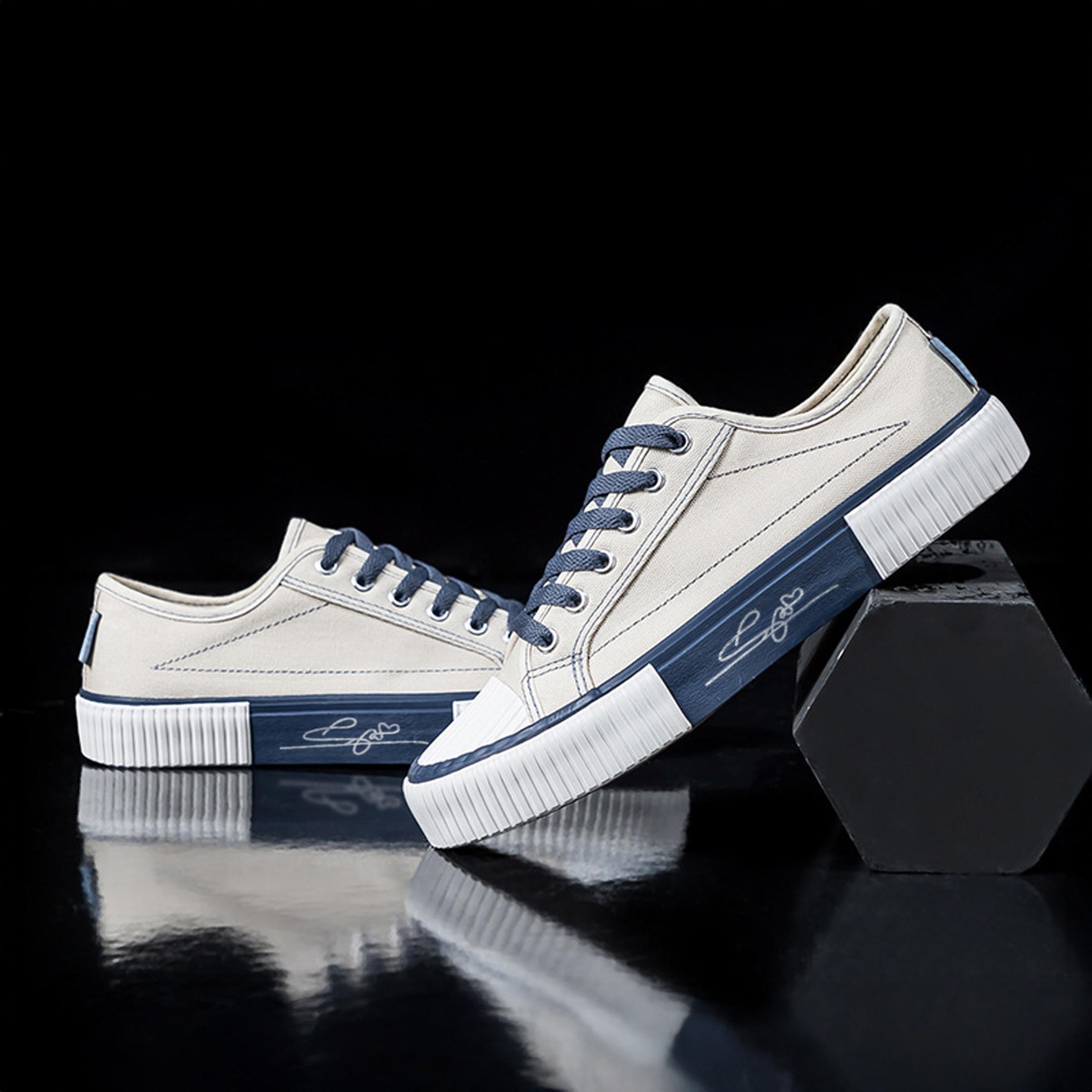 Women's Fashion Sneakers Low Top Shoes Lace-up Canvas Sneakers Rubber Sole Flat Sports Footwear