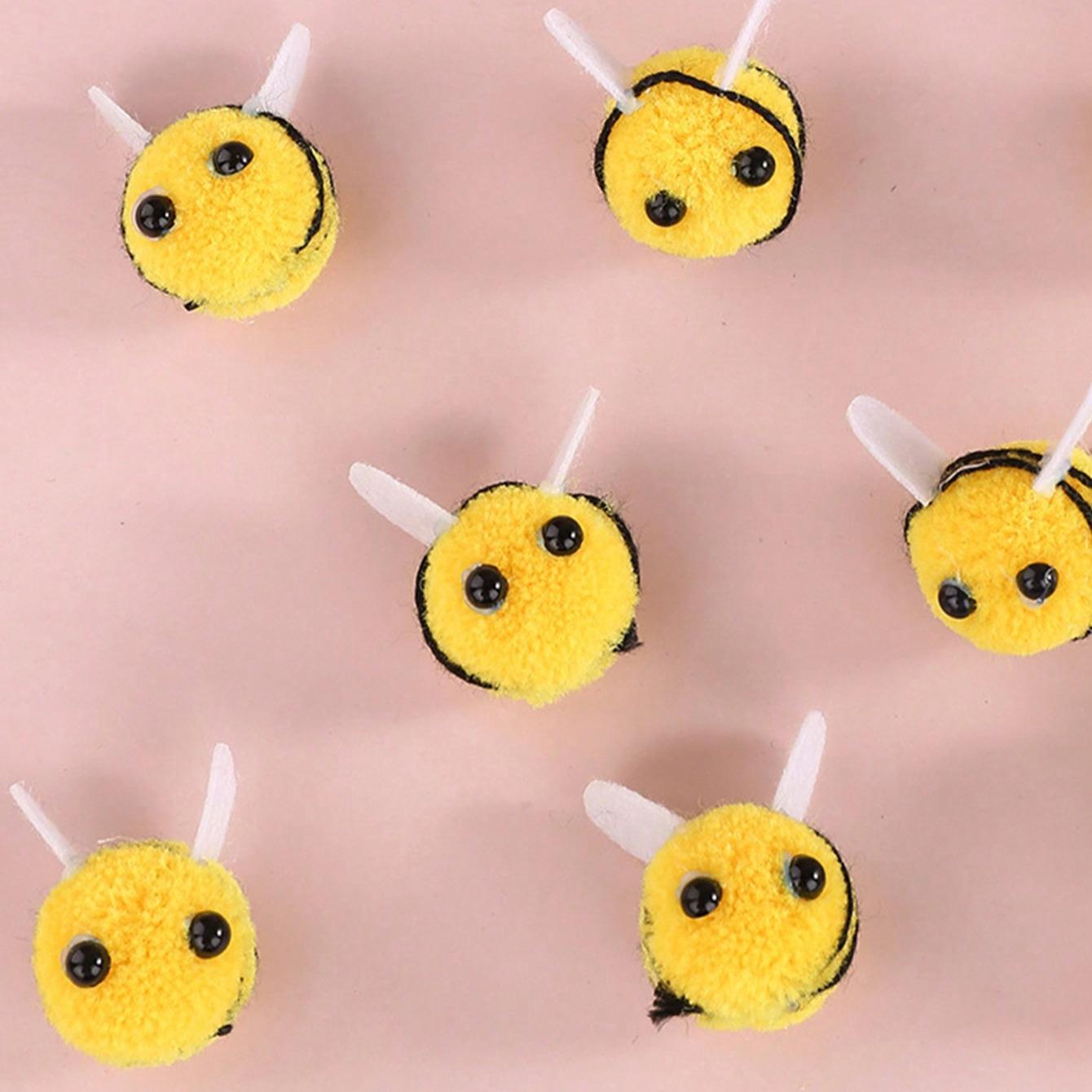Handmade DIY Crafts Bee Ball Toys Set, Party Room Decorative Fabric Planters, Fun Insect Design, Choose Quantity (5/10/15)