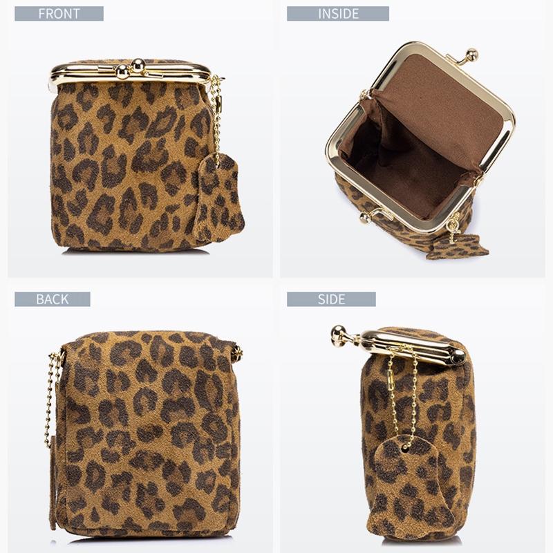 Mini Creative Leopard Print Lipstick Bag Multifunctional Compact Convenient Storage Bag Coin Purse for Women