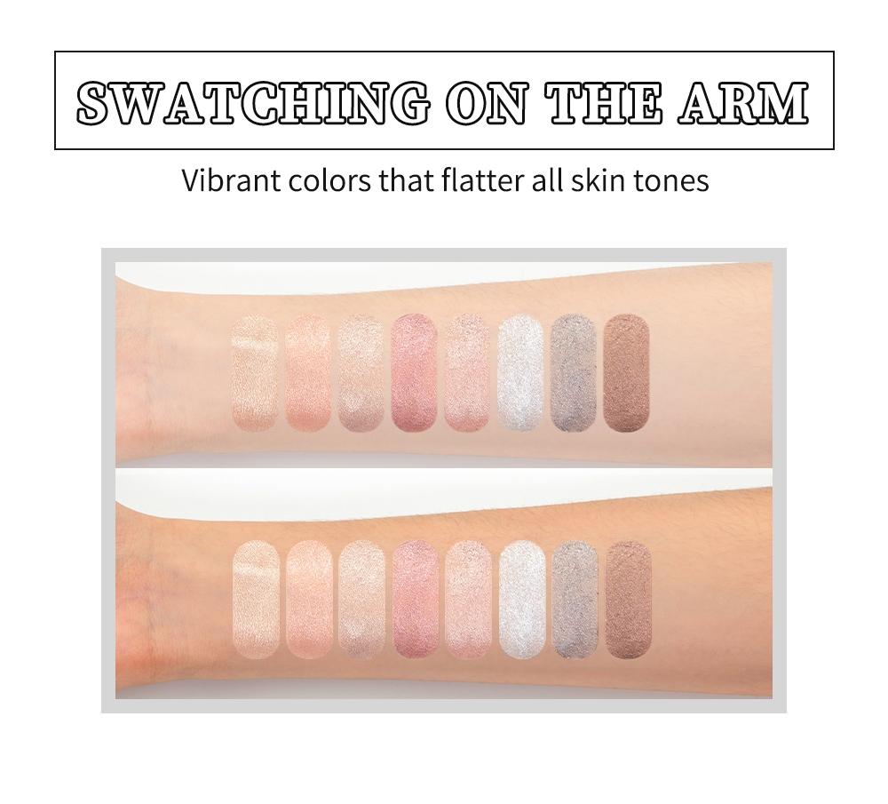 8 Color Shimmer Highlighter Eyeshadow Stick, Long-Lasting Natural Brightening, Lazy Eye Shadow Brush Set, One-Touch Application