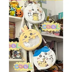 Chiikawa Plush Crossbody Bags Kawaii Hachiware Usagi Transparent Plushie Cartoon Handbag Cosmetic Bag Storage Bags Girls Gifts