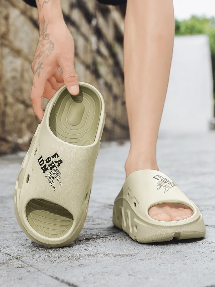 Women's White-Black Color-Block Slides: Breathable Hollow + Soft Shock-Absorbing Sole, Anti-Slip Bathroom Home Slippers