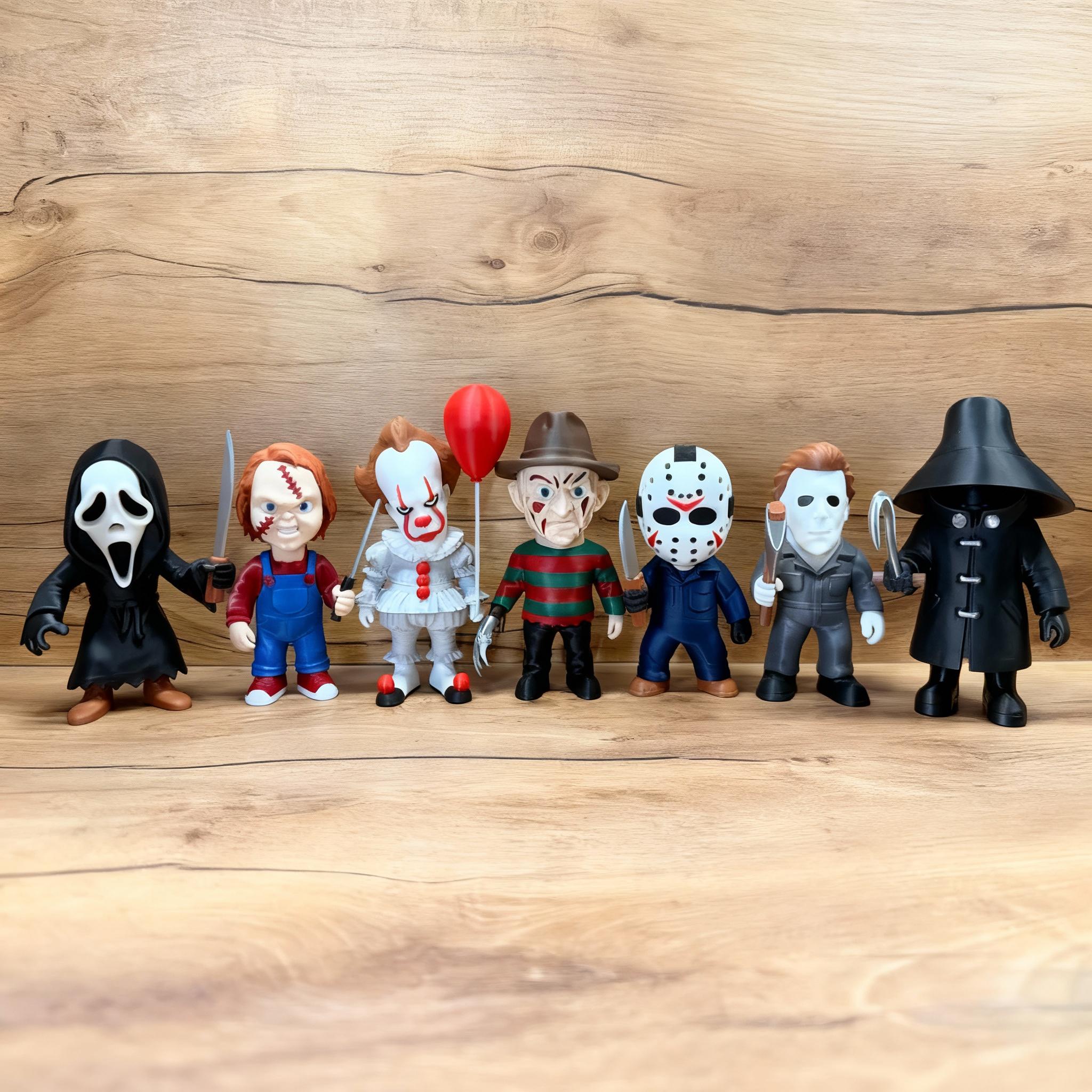 Horror Movie Character Figure Set, Collectible Figurines 7-Piece