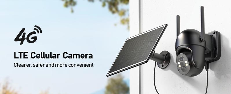 32MP 4G LTE Cellular Security Camera, Security Cameras Wireless Outdoor, Solar Powered Home Camera with 360° View, Pan & Tilt, 2.7K Color Night Vision, 2-Way Talk, Built-in SIM Card, IP65 - Black