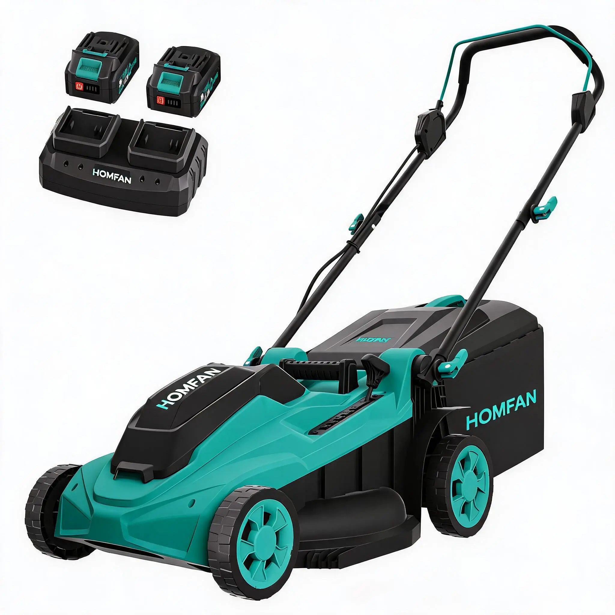 17" Cordless Electric Lawn Mower – Portable Battery-Powered Walk-Behind Mower for Small Yards & Gardens