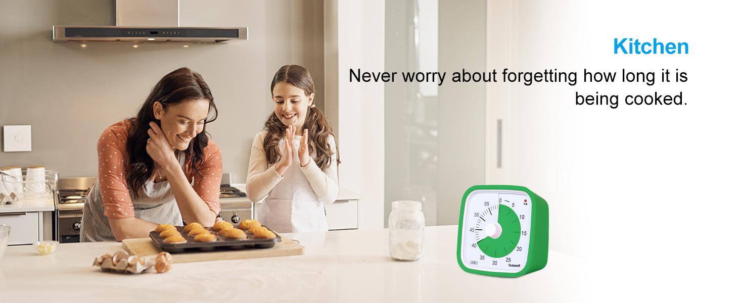 【mothersdaygift】Yunbaoit 60-Minute Visual Timer with Protective Case Silent Timer for All Ages & Abilities Low Power Indicator Light for Classroom Kitchen Office Thanksgiving Cooking Utensils Set