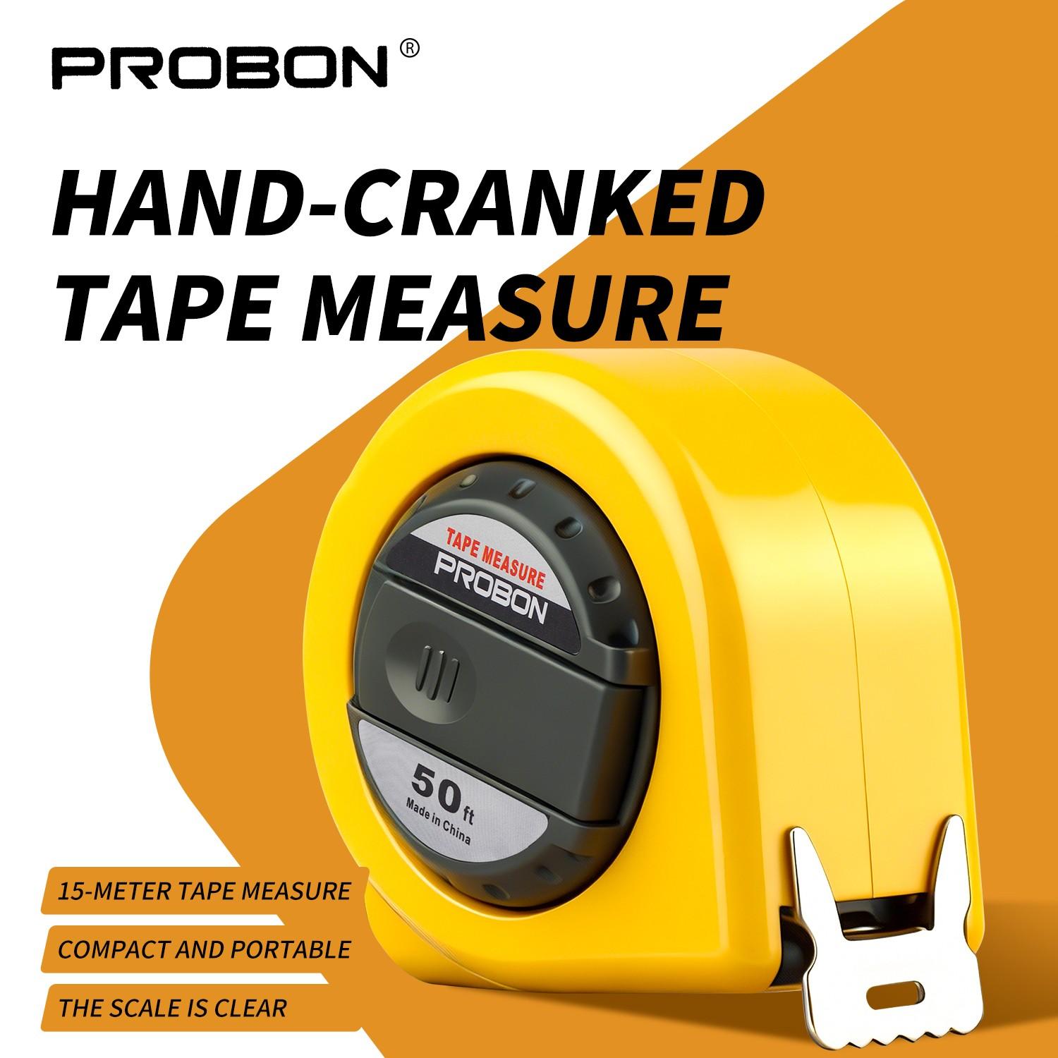 15m/50ft Handheld Steel Tape Measure, Dual Scale, Durable Steel Band, Adjustable Hook, Foldable Handle, Ideal for Construction & DIY, Portable Measuring Tool