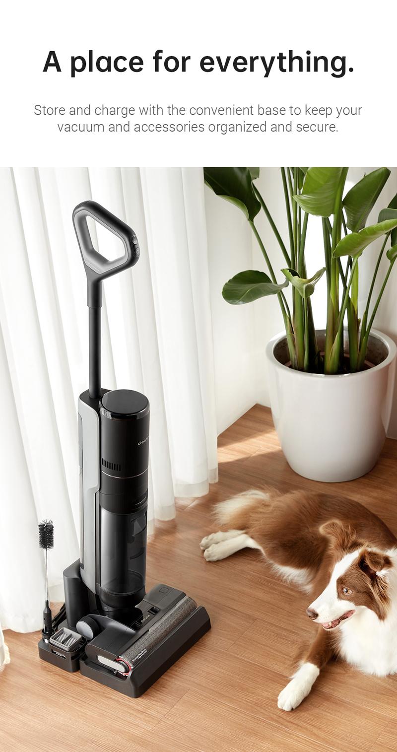 DREAME H12 PRO Black Vacuum Mop, Wet Dry Vacuum Cleaner, Smart Floor Cleaner Cordless Vacuum and Mop for Hard Floors, One-Step Edge to Edge Cleaning with Hot Air Drying Black