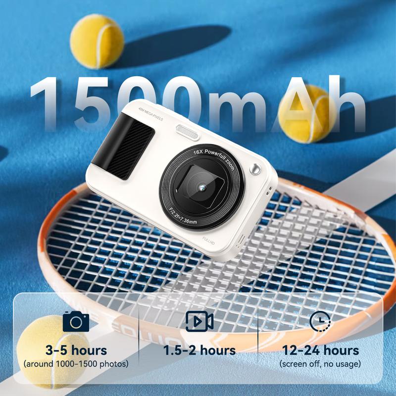 【Valentine's Day gift】Dual-Screen 4K Digital Camera 64MP, 18X Zoom, Retro Filters, One-Click Switch, 32GB SD Card, 1000mAh Battery, Rechargeable Selfie & Vlogging Camera for Teens & Kids  NewYear Christmas Gifts