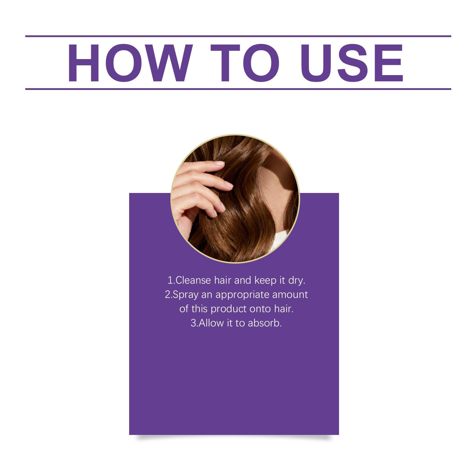 Rosemary Hair Essence Spray, Glossy Moisturizing Hair Care, Smooth and Voluminous, No-Rinse Nutrient Liquid Treatment