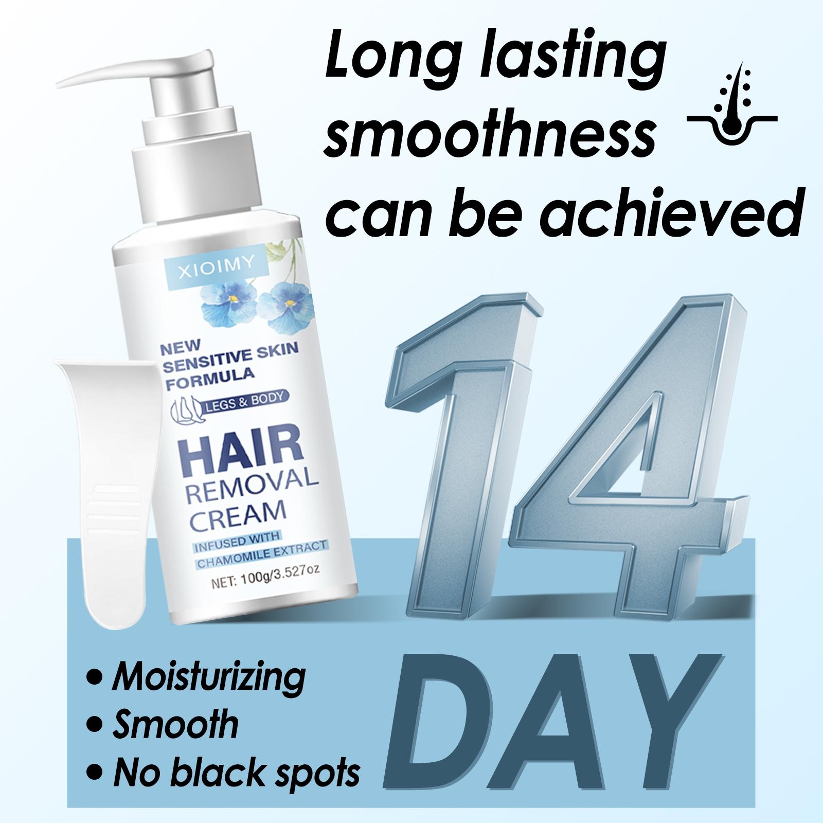 100g Strong Hair Removal Cream, Natural Ingredients, Chamomile Infused, Pain-Free Gentle Formula with No Irritation, Quick Hair Removal for Lips, Armpits, Legs