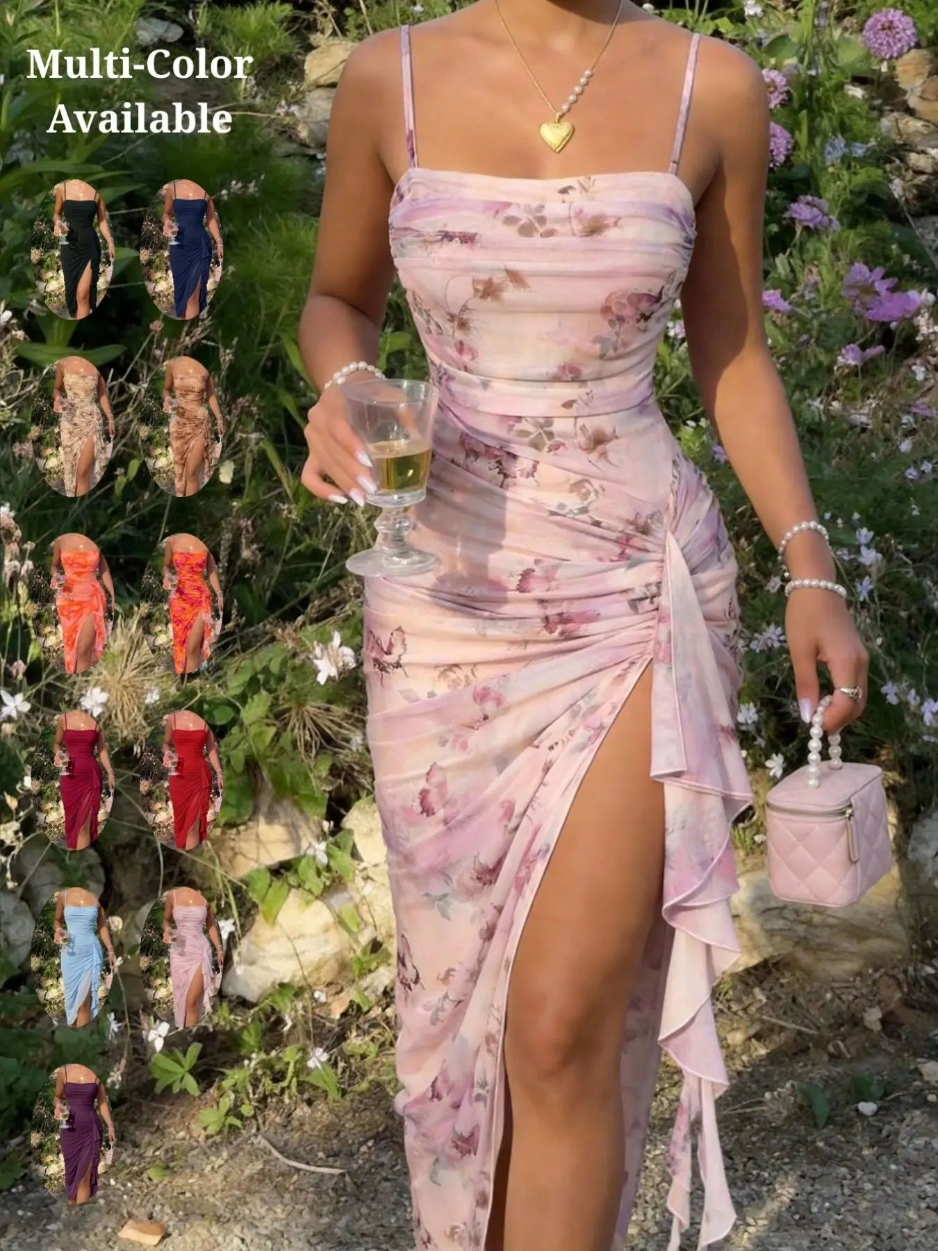 Women's Floral Print Ruched Asymmetrical Hem Dress, Fit, Elegant Off-Shoulder Design, Perfect for Summer Events and Casual Outing