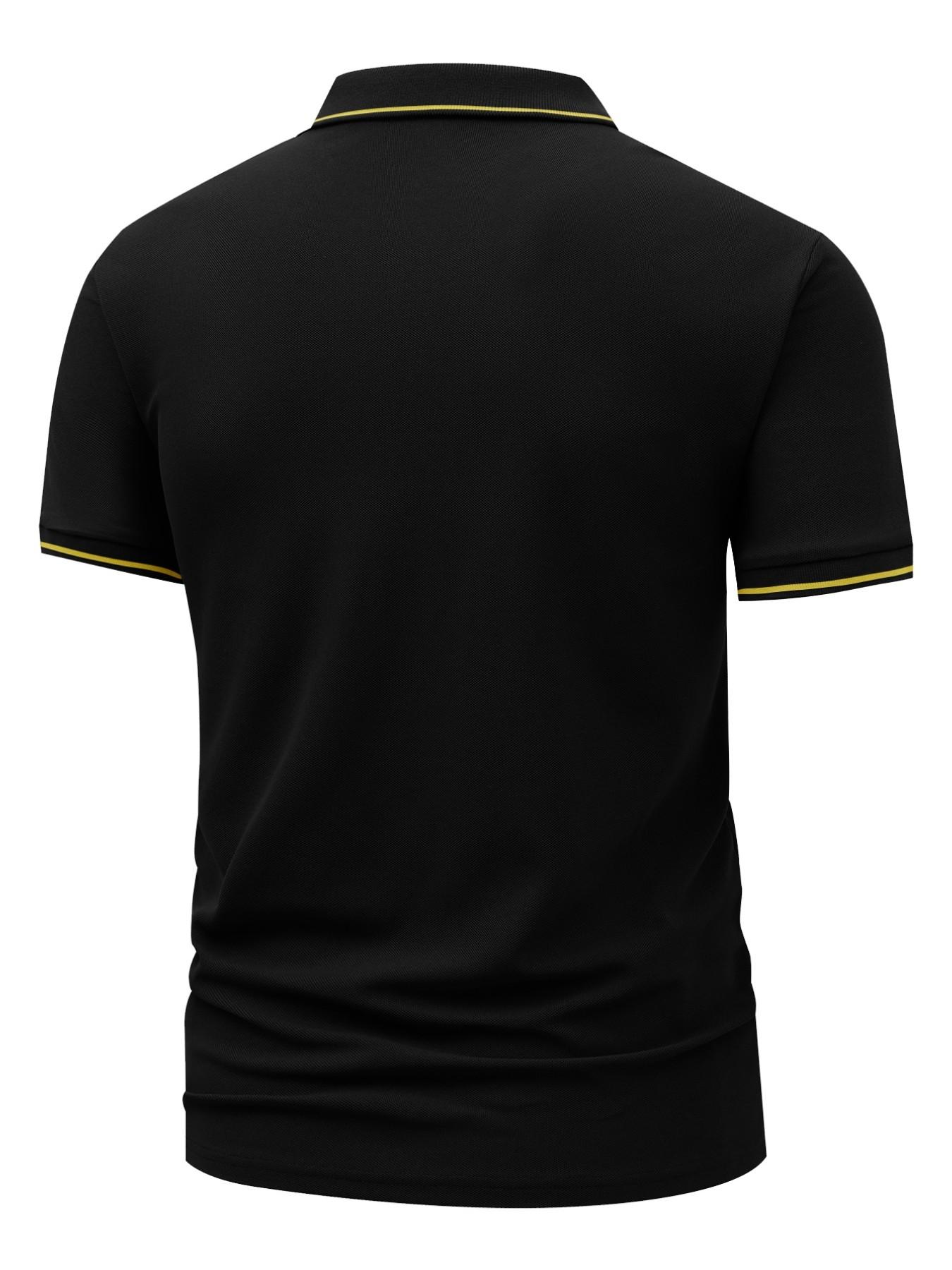 Lb5030 Classic Calvin Logo Print Men's Polo Shirt, Fitted Geometric Pattern, Casual Style, Breathable and Comfortable, All-Season Wear