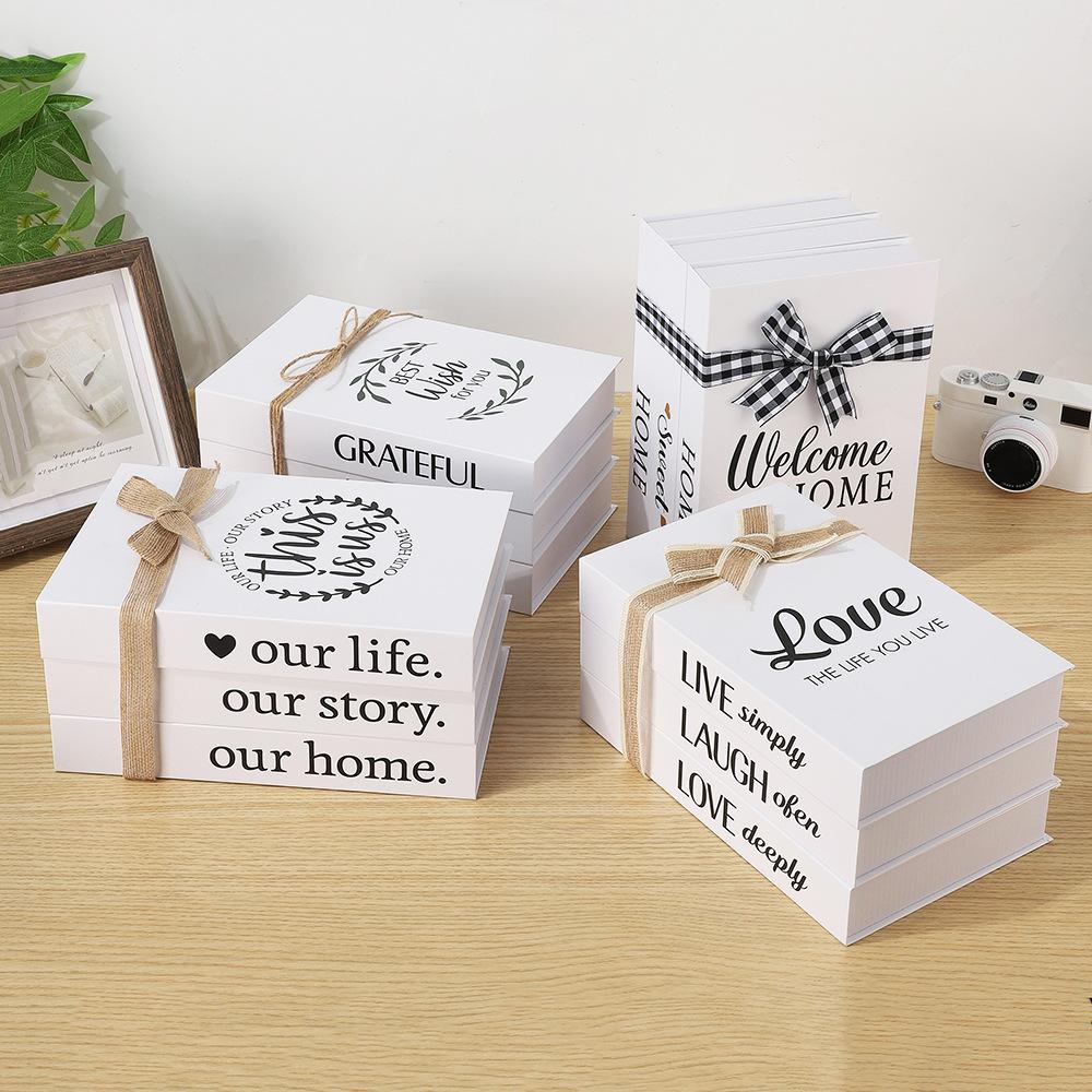 2-Piece Home Decor Bookshelf Set with Rope, Foldable Stack Design, Easy Assembly, Perfect for Living Room & Bedroom, Ideal Gift