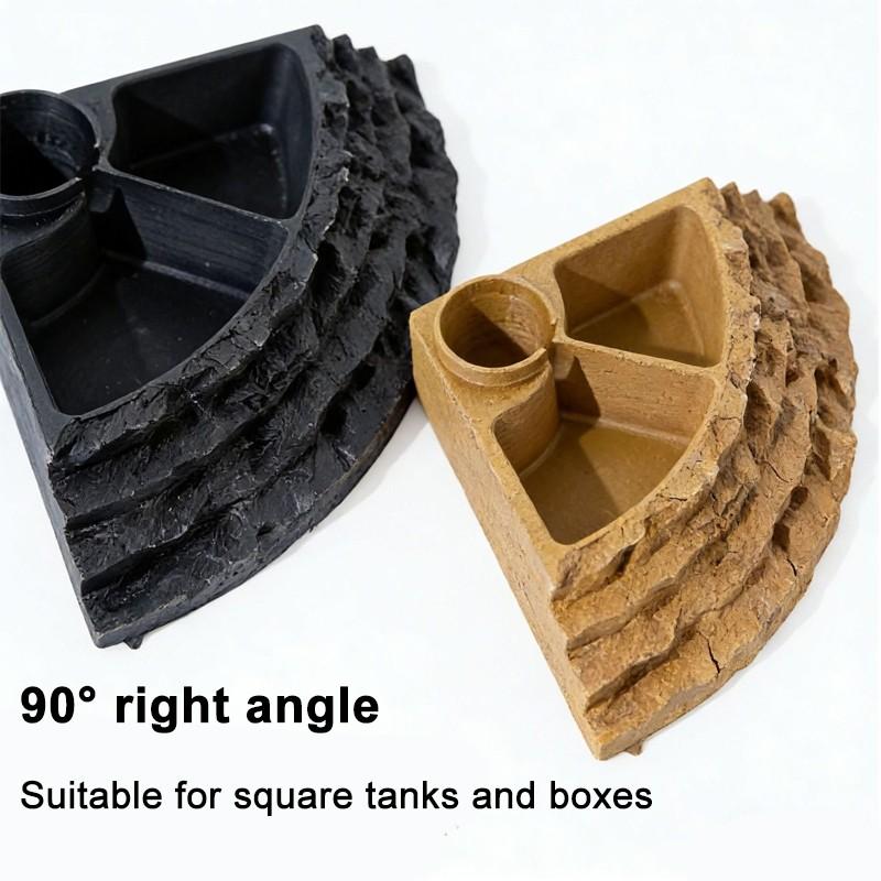 Automatic Feeder and Waterer for Reptiles, Resin Material, Lizard Snake Gecko Tortoise Rock-Like Drinking Bowl, Includes Plastic Bottle