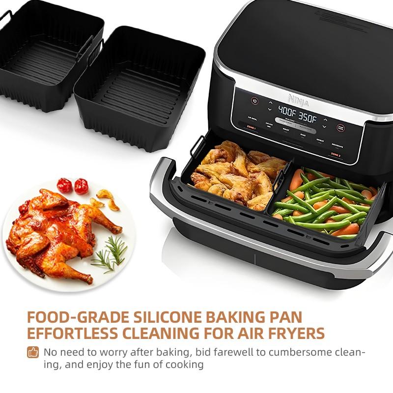 Silicone Air Fryer Liners for Ninja Sp101 Sp151, 3 Pcs Oven Liners, Air Fryer Accessories, Compatible with Sp351 Sp201 Sp301 Sp0101