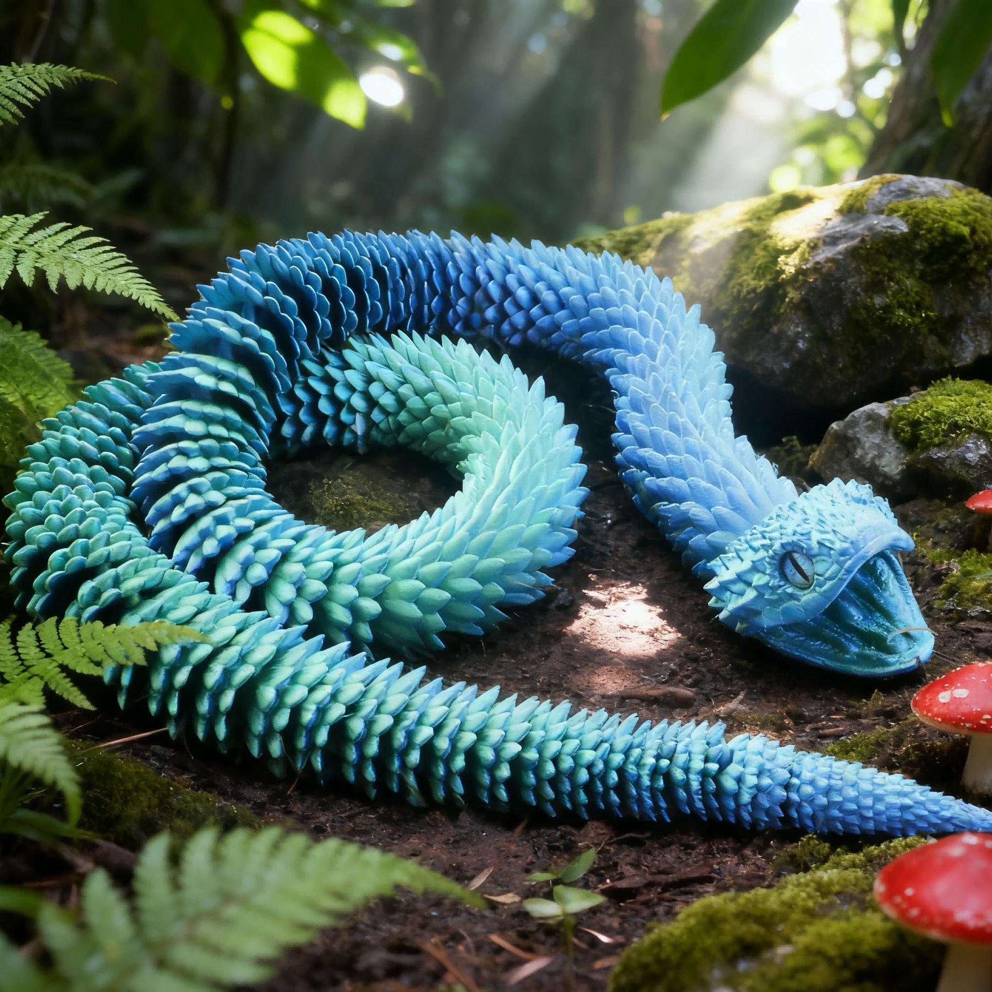 3D Printed Python Model 110cm/43.31inch, Creative Snake Decoration with Realistic Eyes, Home Decor, Creative Modern Decoration, Indoor Outdoor Use, Lifelike Design, Interior Decoration Accessories