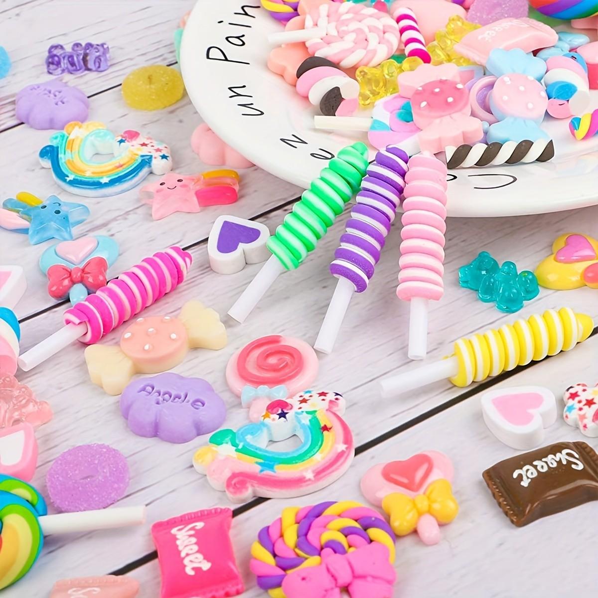20-50pcs Candy Charms, Cute Fruit and Dessert Nail Decorations, Durable Resin Accessories for Mud, Nails, Crafts