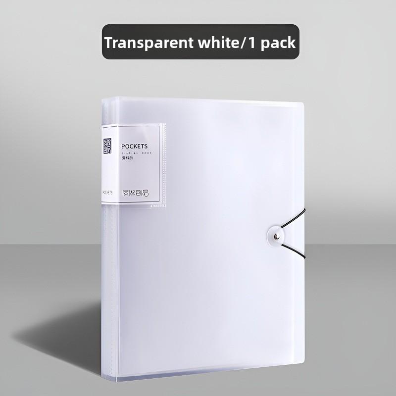 A4 60 Pockets Clear Document Folder, Multi-layer Page Flip File Organizer Large Capacity Portfolio Book for Office School