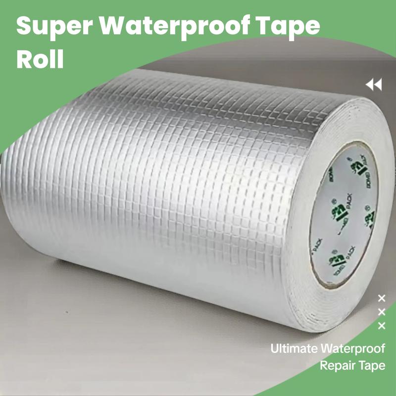 Super Strong Adhesive Waterproof Tape Roll, Self-Adhesive Roof Crack Repair Material, High Adhesion, Heat Resistant, Butyl Rubber, One Roll
