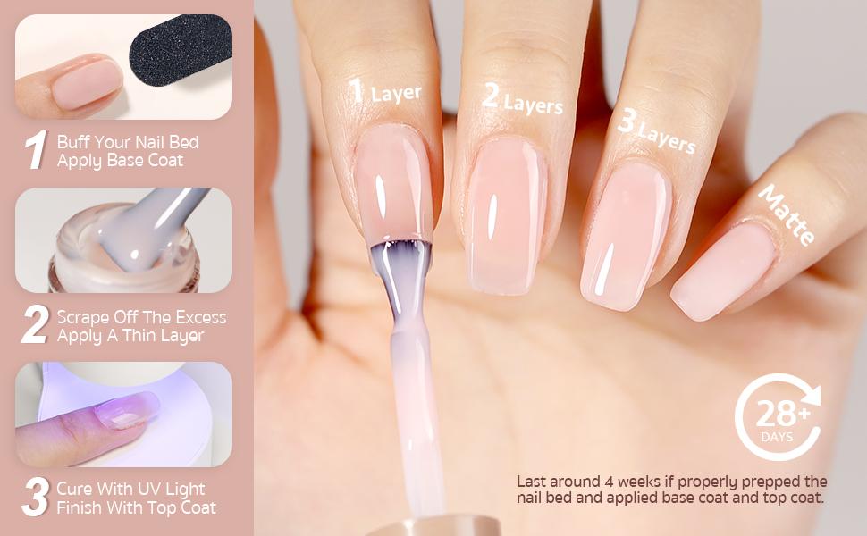 GAOY UV Gel Nail Polish, 16ml Jelly Sheer Color UV Light Cure Needed Gel Polish for Nail Art DIY Manicure and Pedicure at Home