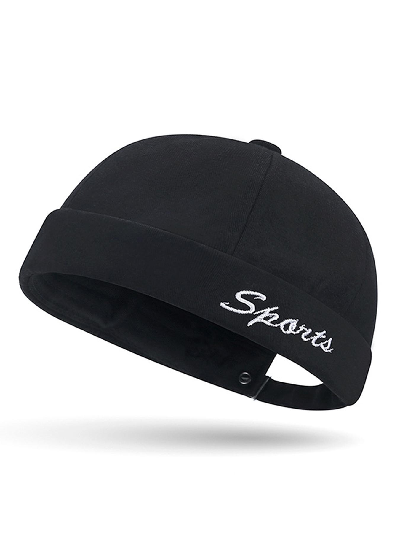 Brimless Cap Unique Men Casual Docker Beanie Watch Cap Rolled Cuff Harbour Hat Adjustable Landlord Hat Sailor No Brim Skull Cap