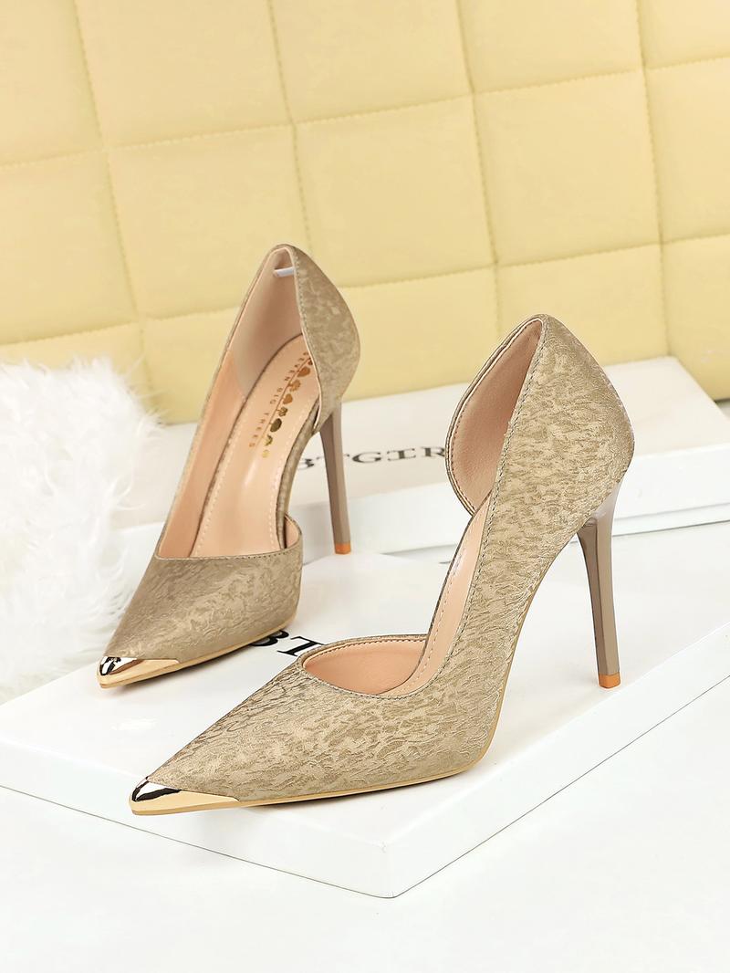 Women's Fashionable Lace Stiletto Heels, Elegant Pointed Toe High Heels for Party, Daily Clothing Decor for Women & Girls, Walking Shoes, Classy Stiletto Heels, Elegant Heeled Shoes