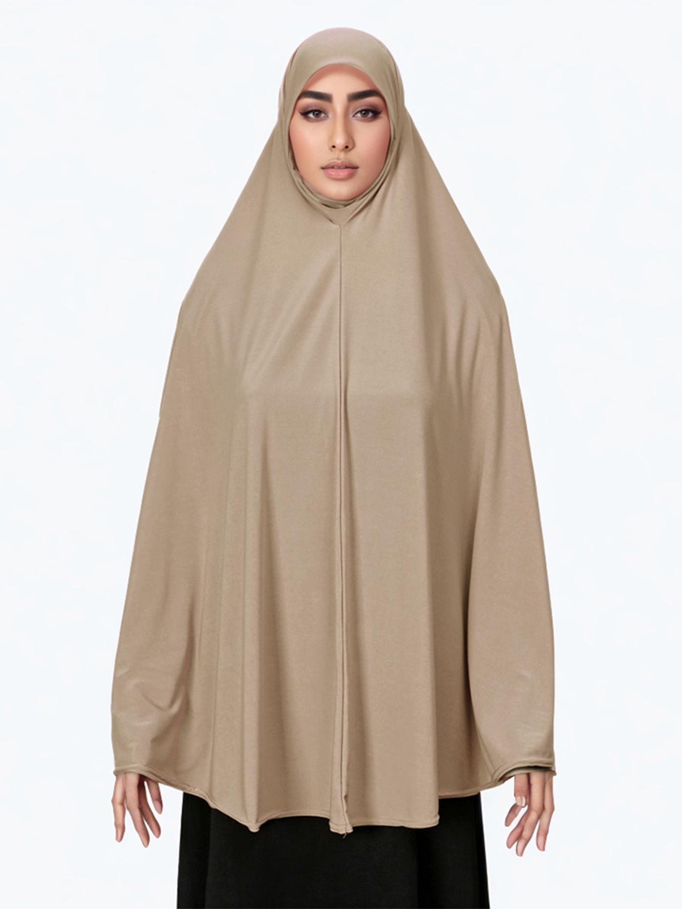 Women's Solid Color Instant Hijab, Casual Elegant Hijab for Daily Wear, Fashion Accessories for Women & Girls