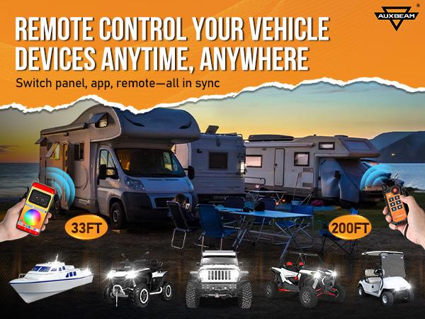 AUXBEAM AS-600 Slim Car Switch Panel with Remote APP Control 6 Gang RGB Backlight 3 Modes Waterproof IP65