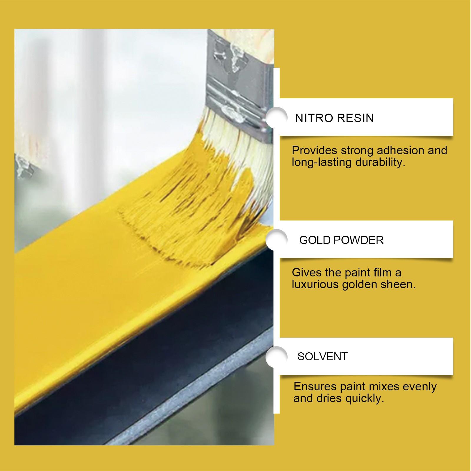 Jakehoe Weatherproof Paint, Waterproof Paint, Metal Paint for Roman Columns, Outdoor Gold Leaf Paint, Durable Water-Resistant Finish, Painting