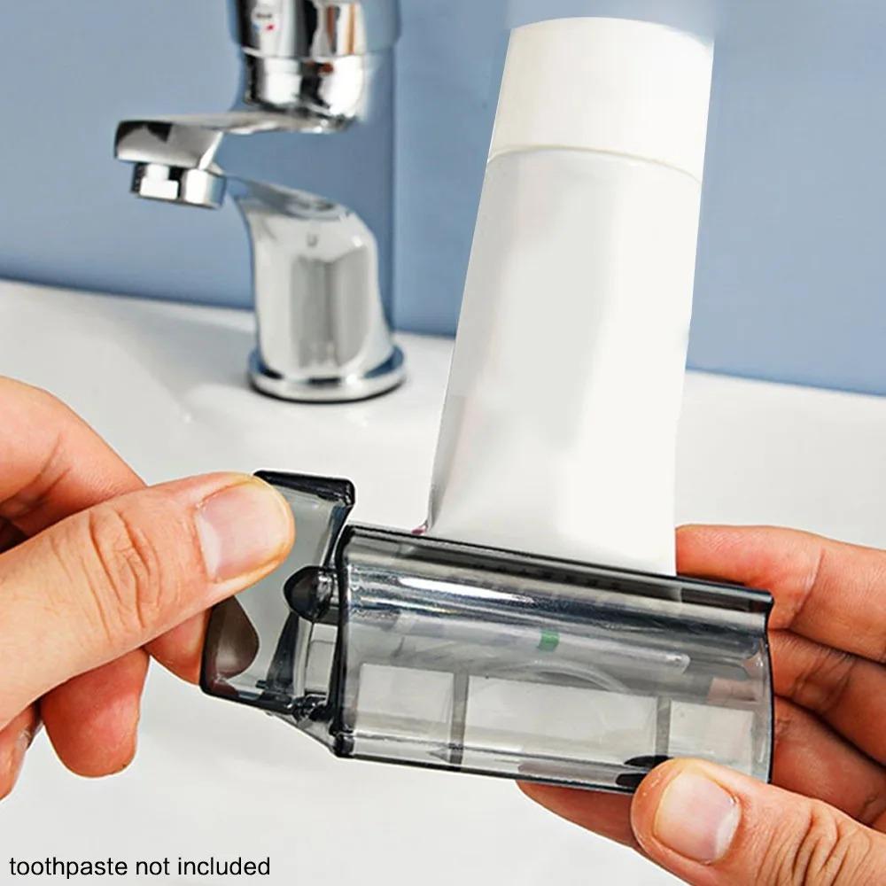 Portable Toothpaste Squeezer and Organizer, Easy-Clean Removable Holder, Effortless Rolling Toothpaste Saver, Multi-Size Fits Any Tube, No Installation Travel & Home Bathroom Upgrade Kit