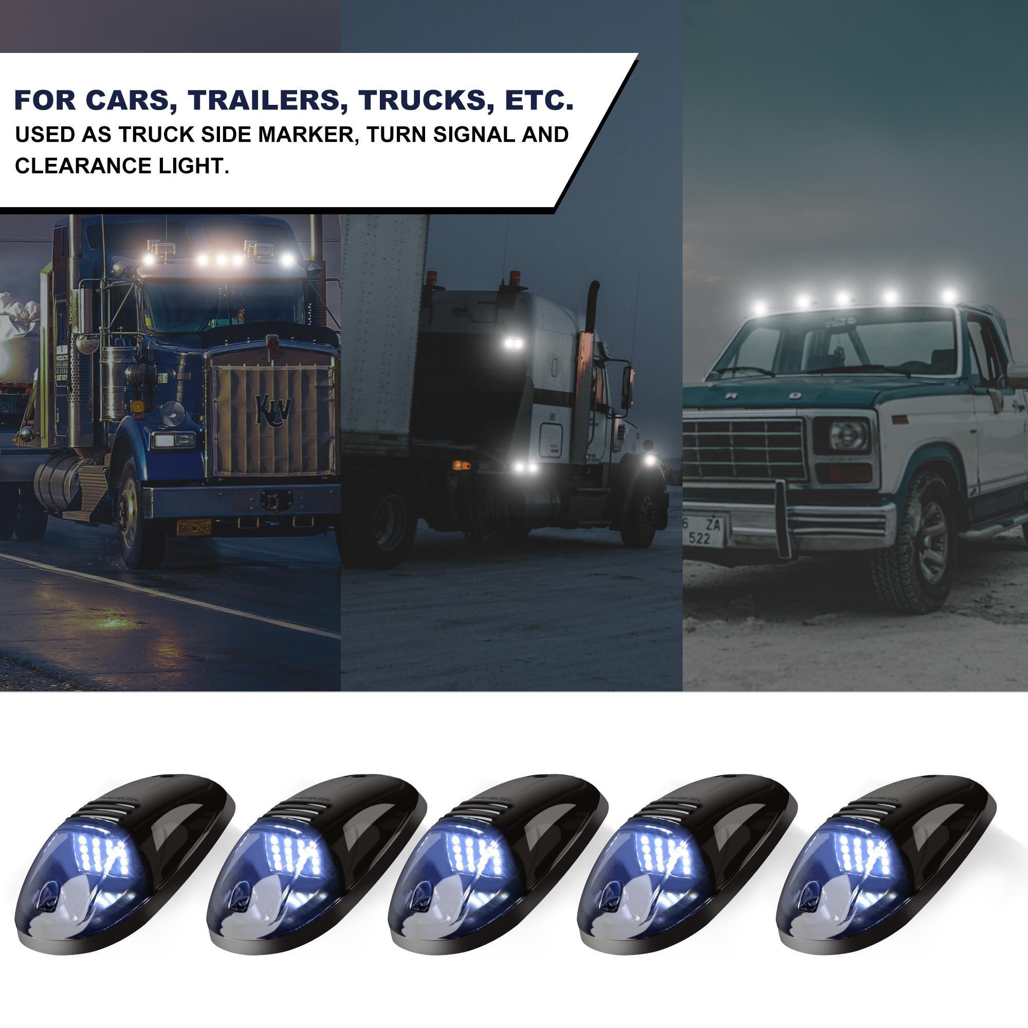 New Smoked 5 Pcs 12 LED Vehicle Car Cab Roof Running Marker Lights for Truck SUV Off Road Set Bulb Lamp Car Styling