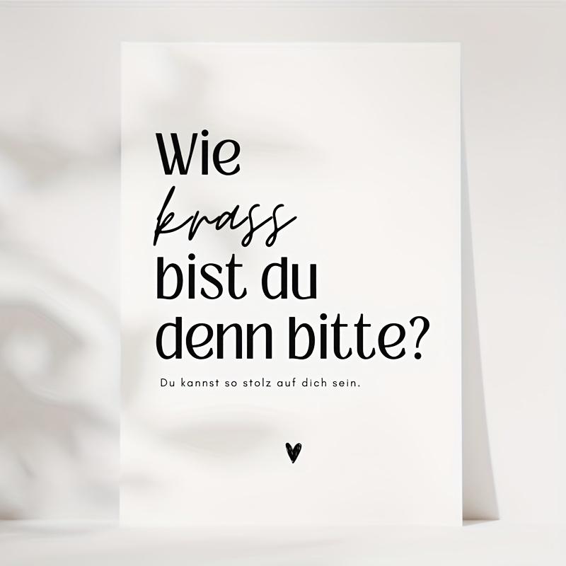 5 German Congratulations Cards, Minimalist Design, Inspirational Achievement Cards, Modern Font, Encouragement Gifts for Friends and Family