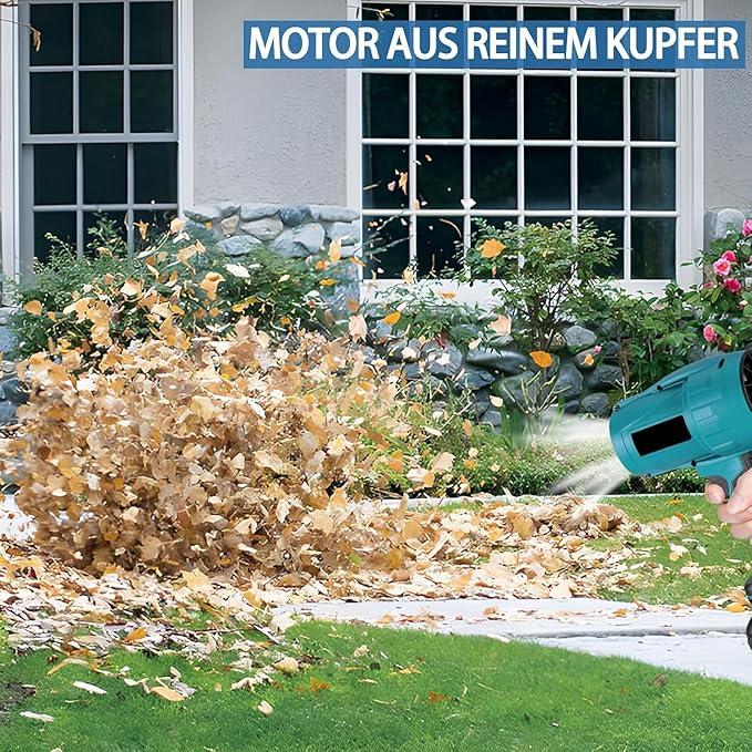 Yofidra Turbo Jet Blower, Wireless Powered Mini Jet Blower, Portable Snow Removal Device for Cars,Battery with 2*4000 mAh Batteries, 576 km/h Brushless Snow Blower, 28000 RPM  for Blowing Leaves, Snow, Dust, Blowing Force 1.2 kg (Blue)